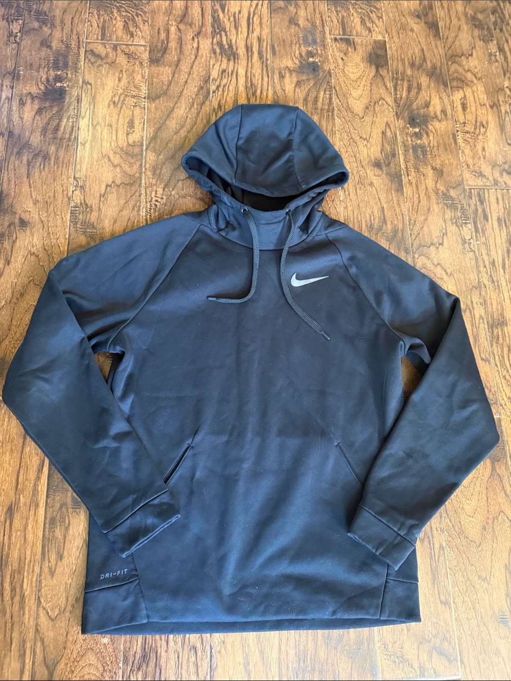 Nike Black Men's Pullover Hoodie with Swoosh, size medium